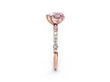 Rose gold Fancy Pink Heart  Diamond Pavé Band with Six-Prong Setting_29