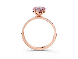 Rose gold Fancy Pink Heart  Diamond Pavé Band with Six-Prong Setting_30