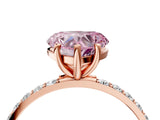 Rose gold Fancy Pink Heart  Diamond Pavé Band with Six-Prong Setting_31