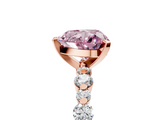 Rose gold Fancy Pink Heart  Diamond Prong Set Engagement Ring with Pave Band_187