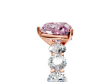 Rose gold Fancy Pink Heart  Diamond Prong Setting with Side Stones on a Pave Band_142