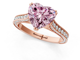 Rose gold Fancy Pink Heart  Diamond Solitaire with Pave Band and Six-Prong Setting_21