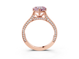 Rose gold Fancy Pink Heart  Diamond Solitaire with Pave Band and Six-Prong Setting_23