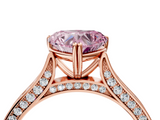 Rose gold Fancy Pink Heart  Diamond Solitaire with Pave Band and Six-Prong Setting_24