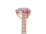 Rose gold Fancy Pink Heart  Diamond Solitaire with Pave Band and Six-Prong Setting_25