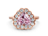 Rose gold Fancy Pink Heart  Halo Cluster Diamond Engagement Ring with Solitaire Band and Prong Setting_49