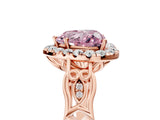 Rose gold Fancy Pink Heart  Halo Diamond Engagement Ring with Filigree Band and Four-Prong Setting_86