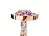 Rose gold Fancy Pink Heart  Halo Diamond Engagement Ring with Milgrain Band and Four-Prong Setting_42