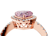 Rose gold Fancy Pink Heart  Halo Diamond Engagement Ring with Pavé Band and Four-Prong Setting_55