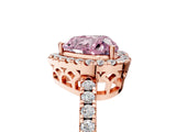 Rose gold Fancy Pink Heart  Halo Diamond Engagement Ring with Pavé Band and Four-Prong Setting_56