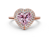 Rose gold Fancy Pink Heart  Halo Diamond Engagement Ring with Solitaire Band and Four-Prong Setting_20