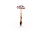 Rose gold Fancy Pink Heart  Halo Diamond Engagement Ring with Solitaire Band and Four-Prong Setting_22