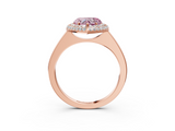Rose gold Fancy Pink Heart  Halo Diamond Engagement Ring with Solitaire Band and Four-Prong Setting_23
