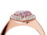 Rose gold Fancy Pink Heart  Halo Diamond Engagement Ring with Solitaire Band and Four-Prong Setting_24