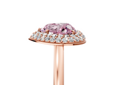 Rose gold Fancy Pink Heart  Halo Diamond Engagement Ring with Solitaire Band and Four-Prong Setting_25