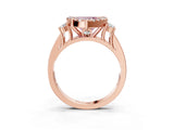 Rose gold Fancy Pink Heart  Halo Diamond Engagement Ring with Split Shank and Four-Prong Setting_46