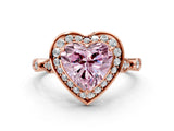 Rose gold Fancy Pink Heart  Halo Diamond Engagement Ring with Twisted Band and Four-Prong Setting 1