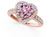 Rose gold Fancy Pink Heart  Halo Diamond Pavé Band Ring with Prong Setting_21