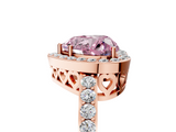 Rose gold Fancy Pink Heart  Halo Diamond Pavé Band Ring with Prong Setting_25