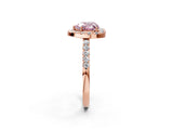 Rose gold Fancy Pink Heart  Halo Diamond Pavé Solitaire Ring_59