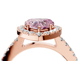 Rose gold Fancy Pink Heart  Halo Diamond Pavé Solitaire Ring_67