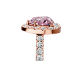 Rose gold Fancy Pink Heart  Halo Diamond Pavé Solitaire Ring_68