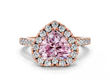 Rose gold Fancy Pink Heart  Halo Diamond Pavé Solitaire Ring_76
