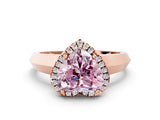 Rose gold Fancy Pink Heart  Halo Diamond Ring with Cathedral Band and Four-Prong Setting_49