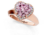 Rose gold Fancy Pink Heart  Halo Diamond Ring with Cathedral Band and Four-Prong Setting_50