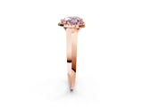 Rose gold Fancy Pink Heart  Halo Diamond Ring with Cathedral Band and Four-Prong Setting_51