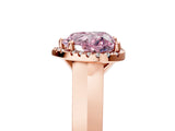 Rose gold Fancy Pink Heart  Halo Diamond Ring with Cathedral Band and Four-Prong Setting_54