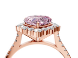 Rose gold Fancy Pink Heart  Halo Diamond Ring with Pavé Band and Prong Setting_24