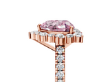 Rose gold Fancy Pink Heart  Halo Diamond Ring with Pavé Band and Prong Setting_25