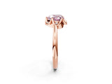 Rose gold Fancy Pink Heart  Halo Diamond Ring with Round Cluster Setting, Solitaire Band, and Four-Prong Setting_51