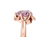 Rose gold Fancy Pink Heart  Halo Diamond Ring with Round Cluster Setting, Solitaire Band, and Four-Prong Setting_54