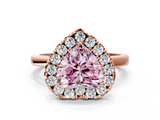 Rose gold Fancy Pink Heart  Halo Diamond Solitaire with Pavé Band and Four-Prong Setting_55
