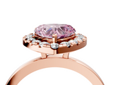 Rose gold Fancy Pink Heart  Halo Diamond Solitaire with Pavé Band and Four-Prong Setting_59
