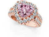 Rose gold Fancy Pink Heart  Halo Diamond Split Shank Engagement Ring with Prong Setting_40