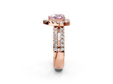 Rose gold Fancy Pink Heart  Halo Diamond Split Shank Engagement Ring with Prong Setting_41