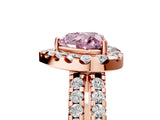 Rose gold Fancy Pink Heart  Halo Diamond Split Shank Engagement Ring with Prong Setting_44