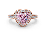 Rose gold Fancy Pink Heart  Halo Pavé Diamond Engagement Ring with Bezel Setting_20