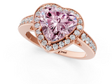 Rose gold Fancy Pink Heart  Halo Pavé Diamond Engagement Ring with Bezel Setting_21