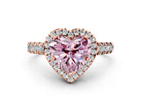 Rose gold Fancy Pink Heart  Halo Pavé Diamond Engagement Ring with Four-Prong Setting_25