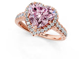 Rose gold Fancy Pink Heart  Halo Pavé Diamond Engagement Ring with Four-Prong Setting_26