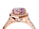 Rose gold Fancy Pink Heart  Halo Pavé Diamond Engagement Ring with Four-Prong Setting_29