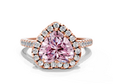 Rose gold Fancy Pink Heart  Halo Pavé Diamond Engagement Ring with Four-Prong Setting_3