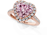 Rose gold Fancy Pink Heart  Halo Pavé Diamond Engagement Ring with Four-Prong Setting_4