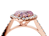 Rose gold Fancy Pink Heart  Halo Pavé Diamond Engagement Ring with Four-Prong Setting_7