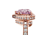 Rose gold Fancy Pink Heart  Halo Pave Band Solitaire Ring with Prong Setting_71