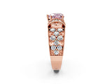 Rose gold Fancy Pink Heart  Halo Pave Diamond Engagement Ring with Milgrain Detailing_51